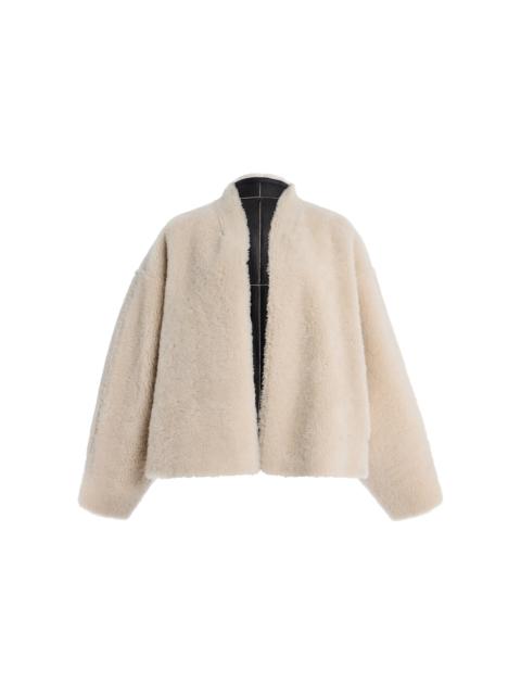 House of Dagmar Short Shearling Jacket ivory