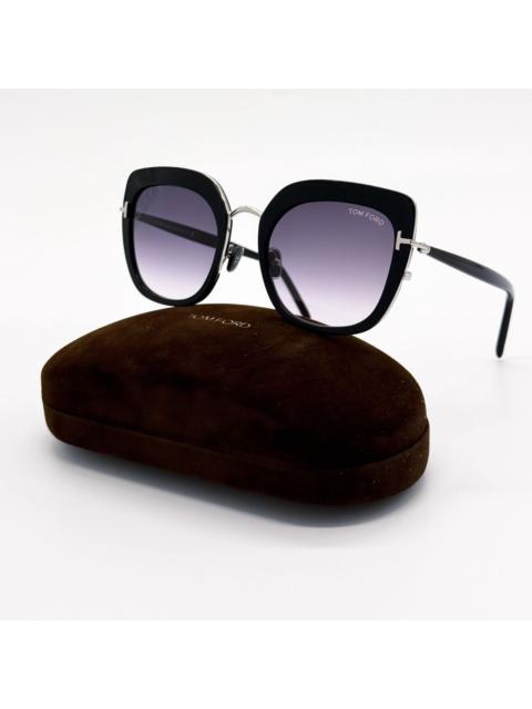TOM FORD NEW TOM FORD VIRGINIA TF945 05B SUNGLASSES BLACK/GRAY WOMEN