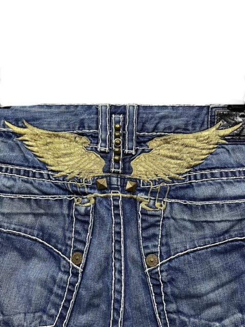 Other Designers Robins Jeans - 🔥ROBIN’S JEANS Gold Wings Embroidered Big Stitch Distressed