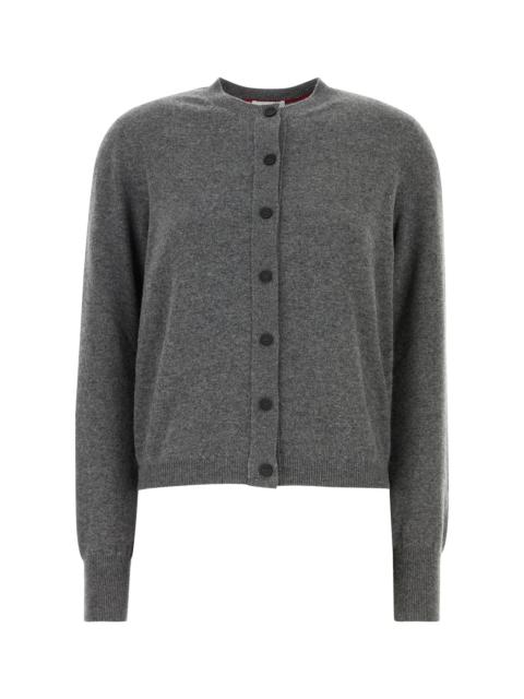 FERRAGAMO Dark grey stretch cashmere blend cardigan