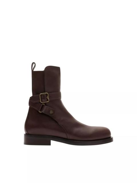 Burberry Men's Check Leather Ledger Jodphur Boots