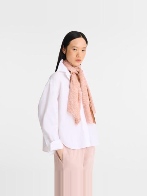 Longchamp Chevaux Stole Pink Tea - Horse print