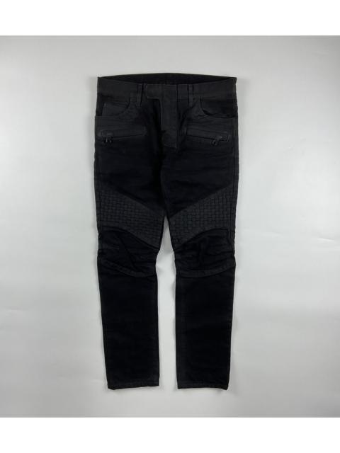 Balmain Balmain Basket Weave Biker Jeans