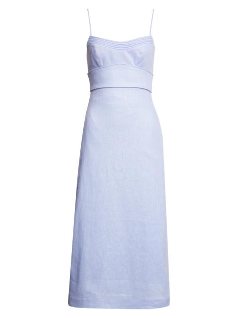 Zimmermann Zimmermann Kindred Spirit Luna Linen Midi Dress in Sky at Nordstrom