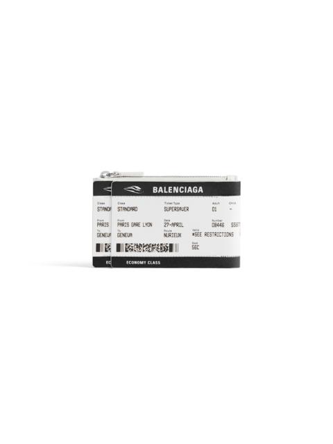 BALENCIAGA Men's Passport Boarding Pass Long Coin And Card Holder in Black/white