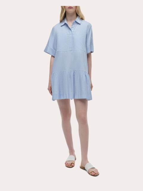 SIMKHAI Cris Stripe Cotton Drop-Waist Shirt Dress