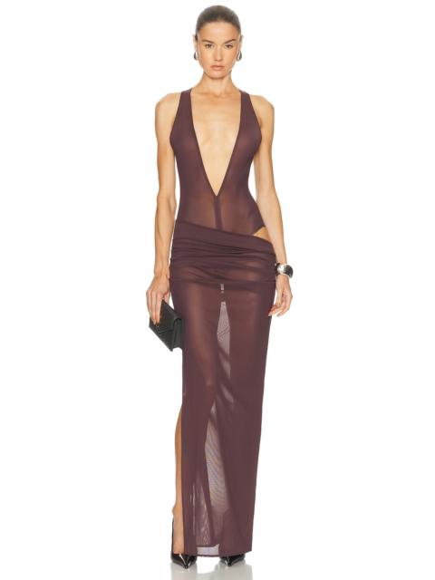 ALEX PERRY for FWRD Tucked Halter Column Gown