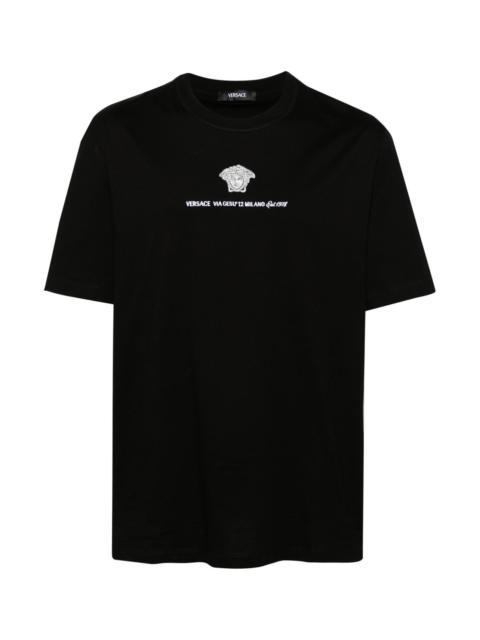 VERSACE MEDUSA MILANO EMBROIDERED T-SHIRT