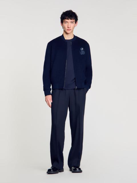 Sandro DOUBLE-FACED SNAKE-DETAIL JACKET