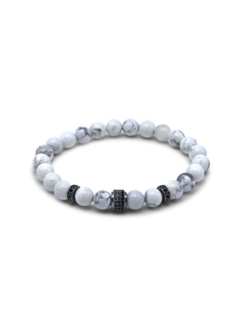 Other Designers Bracelet - Carrara Marble Black Rhodium Drum Pavé