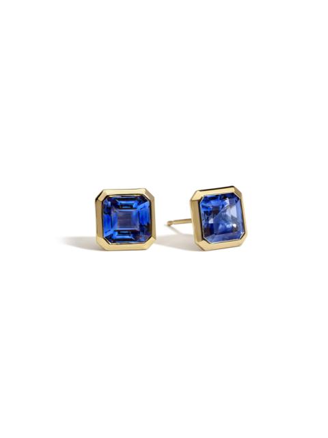 ILA Candra 14K Yellow Gold Sapphire Stud Earrings blue