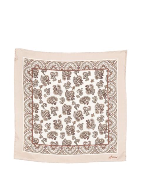 Brioni Brioni Men Printed Silk Pocket Square