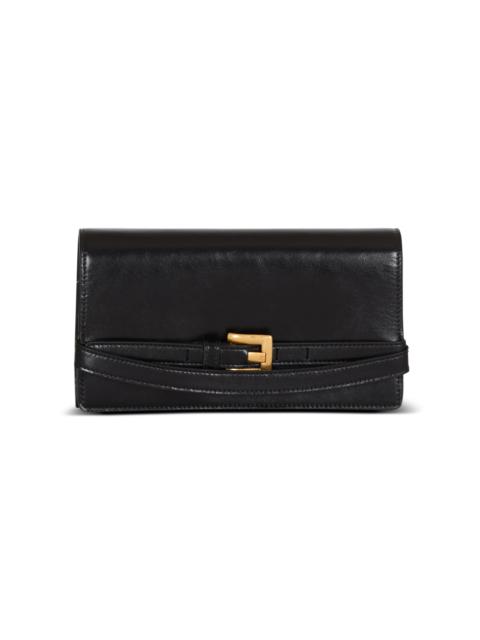 Balmain Balmain Shuffle calfskin wallet with chain in Black at Nordstrom