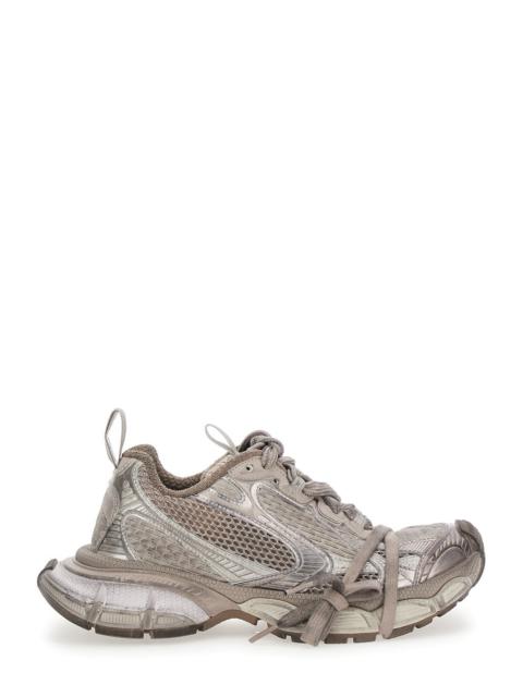 Balenciaga Women '3Xl' Metallic Low Top Sneakers With Logo Detail In Tech Fabric Woman