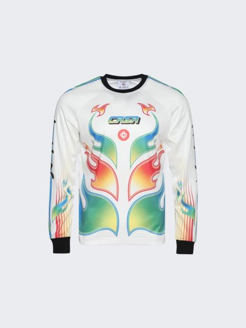 CASABLANCA Long Sleeve Football Tee Flame Laurel