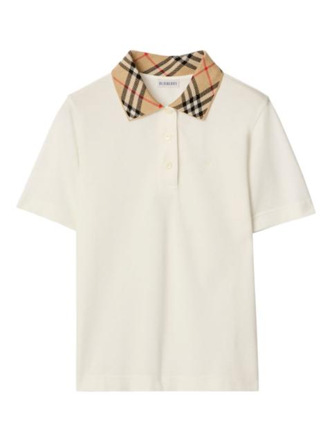 Burberry Burberry Women Check Collar Cotton Polo Shirt