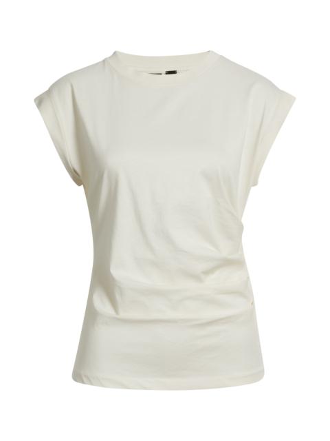 BOSS BOSS Epka Strong Shoulder Jersey Top in Soft Cream at Nordstrom