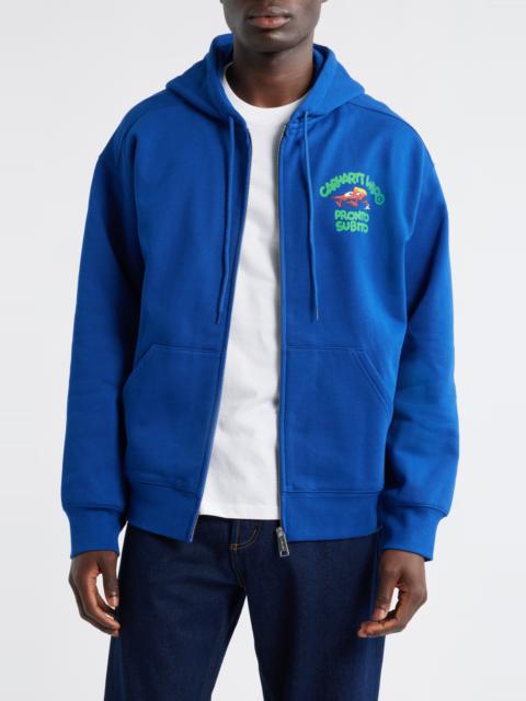 Carhartt Carhartt Work In Progress Pronto Subito Graphic Zip Hoodie in Wolfsbane at Nordstrom