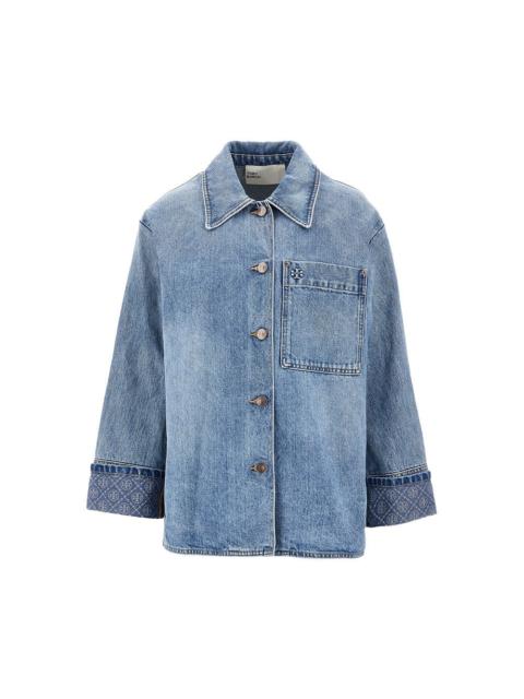 TORY BURCH Tory Burch Denim Jacket T Monogram Blue Women