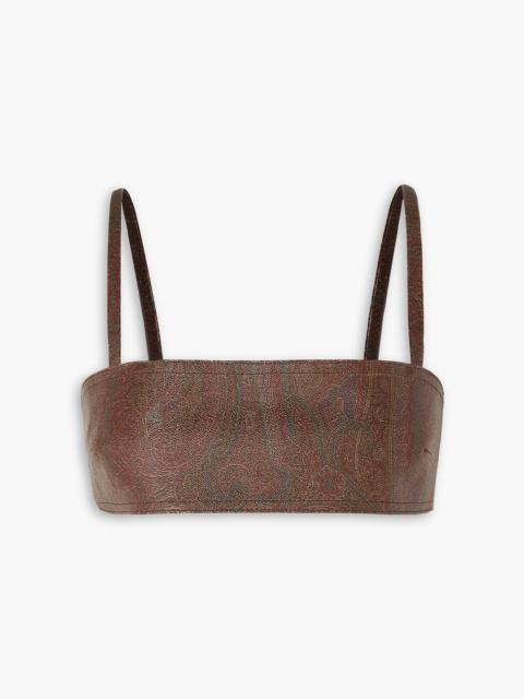 Etro Appliquéd paisley-print faux leather bralette