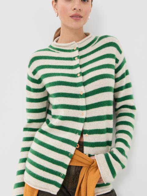 The Elder Statesman Cousteau Stripe Cashmere Cardigan