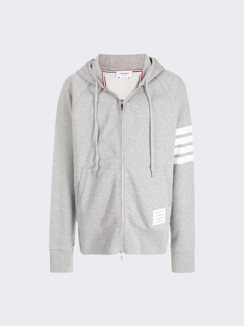 Thom Browne Classic Loopback 4-bar Zip Up Hoodie Light Grey