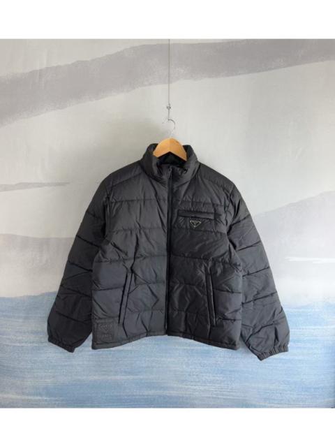 Prada Prada black down jacket with triangular logo pocket