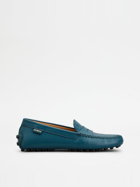Tod's GOMMINO DRIVING SHOES IN LEATHER - GREEN