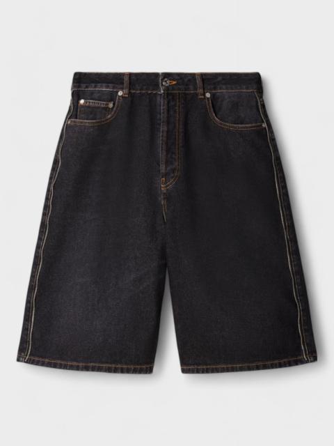 Off-White Off-White Arrow Tab Zip Denim Loose Shorts Blue