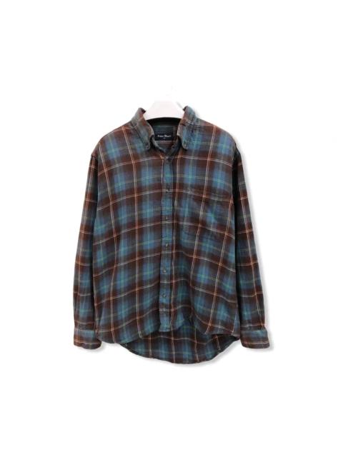 Other Designers Vintage - Vintage Aqua Blues Plaid Tartan Flannel Shirt 👕