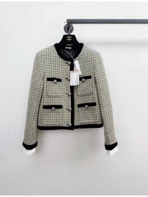 Miu Miu Miu Miu tweed jacket with a houndstooth pattern