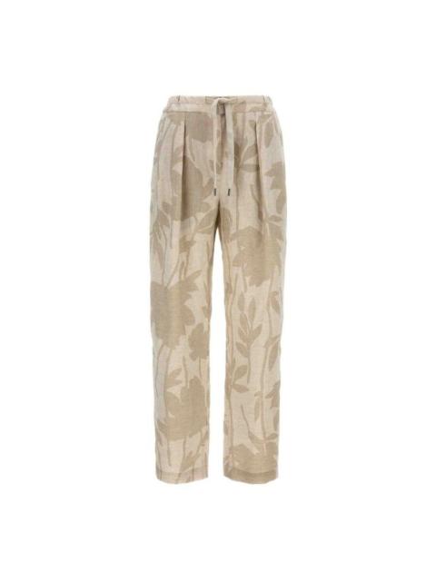 Brunello Cucinelli Brunello Cucinelli Wonaturale Linen Relaxed Floral Trousers