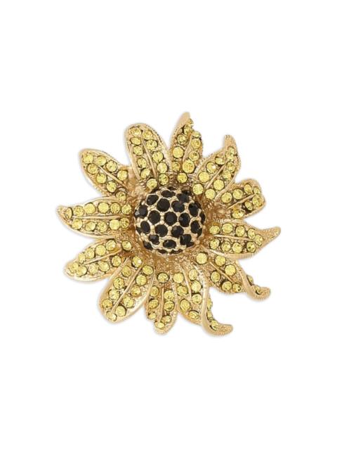 Dolce & Gabbana EMBELLISHED-FLORAL BROOCH