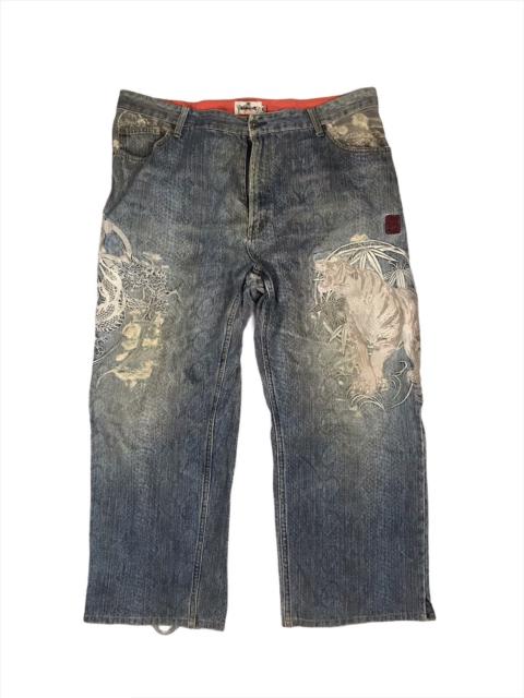 Other Designers Japanese Brand - KARA KURI TAMASHII embroidery iconic logos jeans