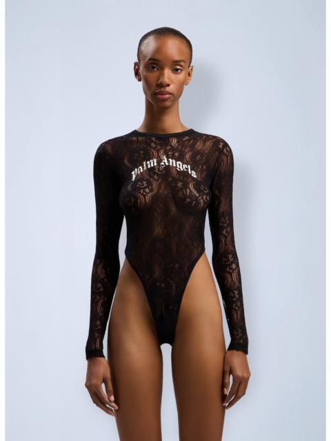 Palm Angels Palm Angels Women Curved Logo Lace Bodysuite