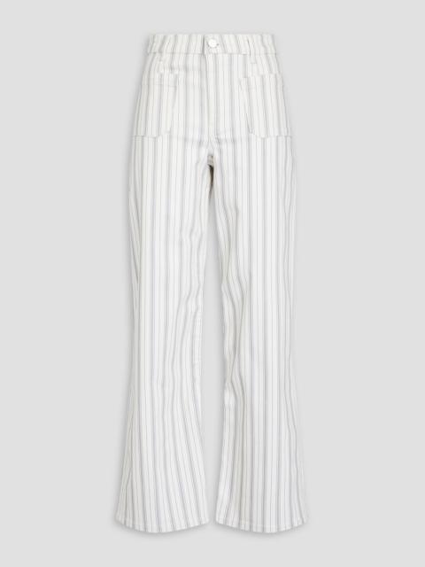 FRAME Le Slim Palazza striped high-rise wide-leg jeans