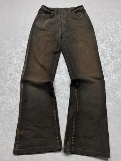 Other Designers Japanese Brand - Y2K Flare Opium LGB style Zucchero Gold Brown Denim Jeans