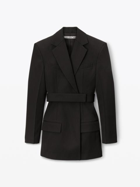 Alexander Wang BELTED BLAZER DRESS IN WOOL TAILORING