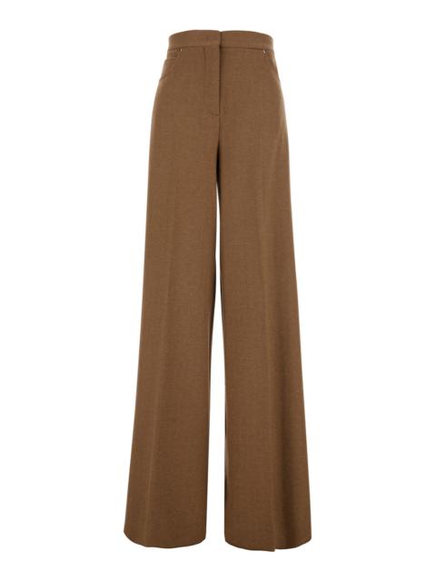 Max Mara Max Mara Women 'Ugola' Beige Pants With Hidden Front Closure In Wool Blend For Women