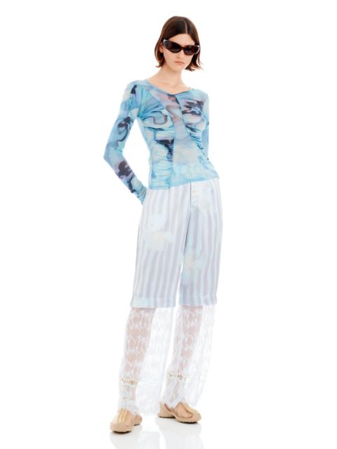 Collina Strada SKY WATERCOLOR FLORAL SERPENTINE L/S TOP