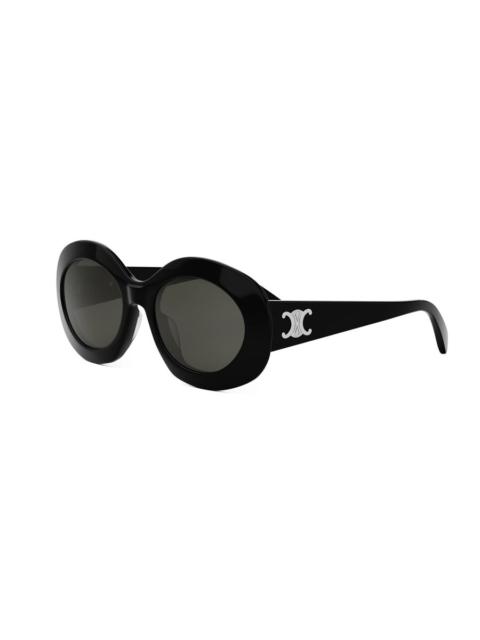 CELINE Celine TRIOMPHE Smoke Oval Ladies Sunglasses CL40292U 01A 54