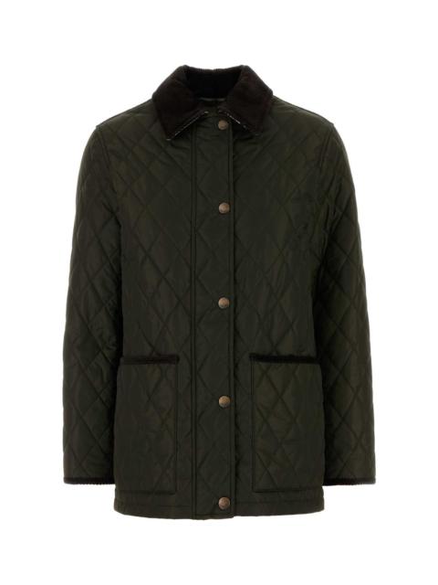 Burberry Burberry Women Army Green Nylon Jacket