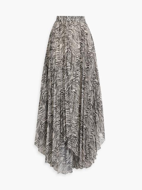 Isabel Marant Alena asymmetric zebra-print chiffon maxi skirt