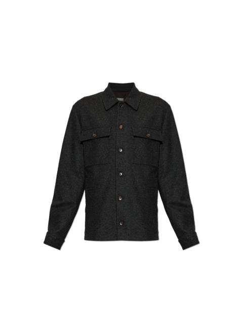 Moncler MONCLER $1950 Dark Grey Flannel Shirt Jacket New & Authentic