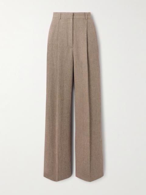 Loro Piana Kurt Pleated Linen Wide-leg Pants