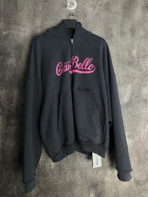 BALENCIAGA Balenciaga 24FW Ciao Bello black zip-up hoodie