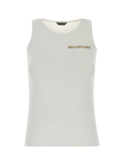 BALENCIAGA Balenciaga Women White Cotton Blend Tank Top