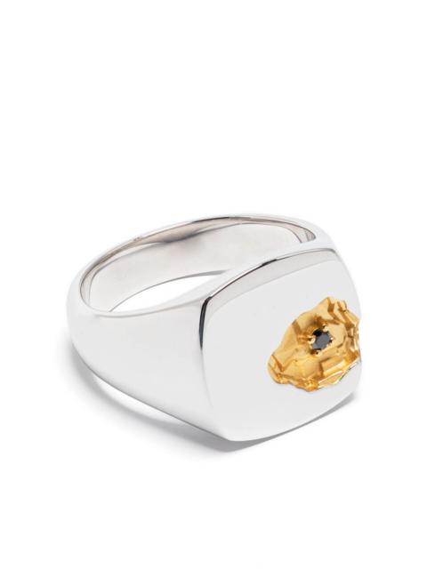 TOM WOOD Mined Black Diamond sterling silver ring