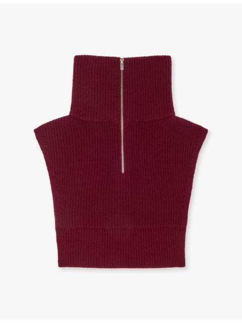 maje Zip-Up Wool And Cashmere Collar