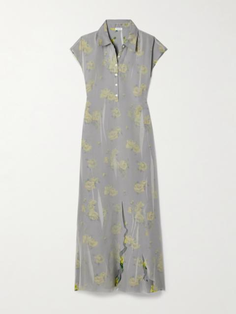 Acne Studios Layered Chiffon And Floral-print Crepe Maxi Dress